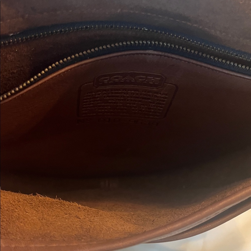 Vintage NYC 1980’sCoach Brown Leather Crossbody Riding Bag original papers & tag - Picture 10 of 16